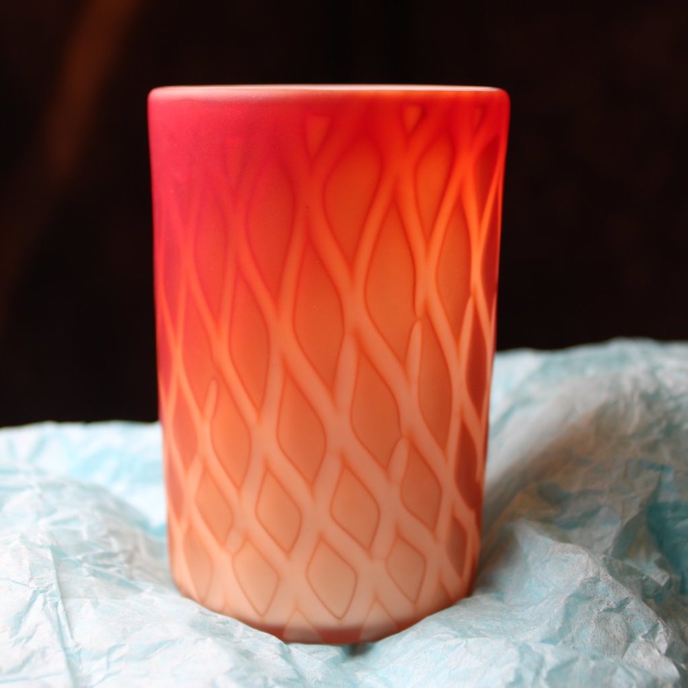 Hobbs Peach Blow Glass